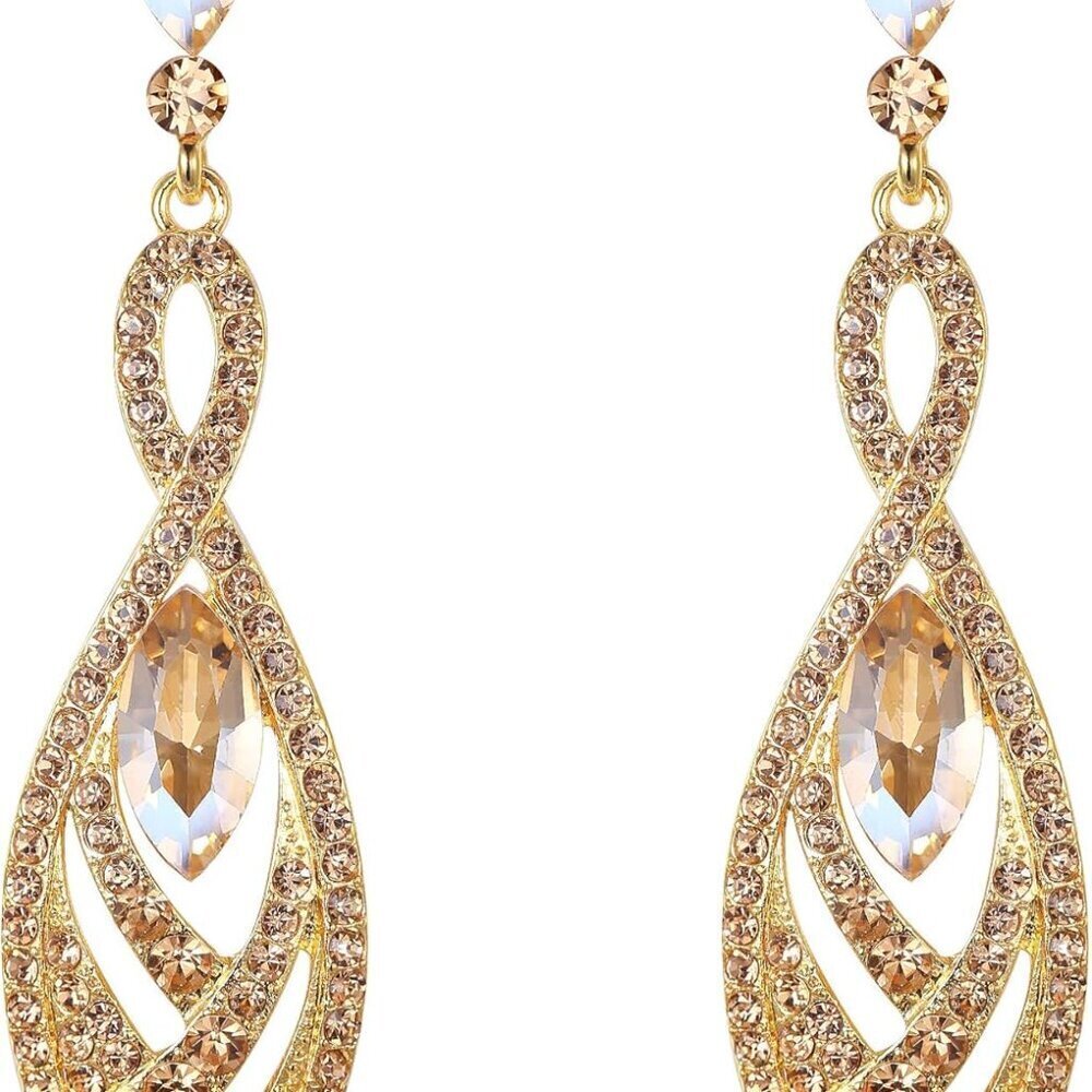 Women's Crystal Dangle Earrings Jewelry Teardrop Fashion Pierced Party Gift